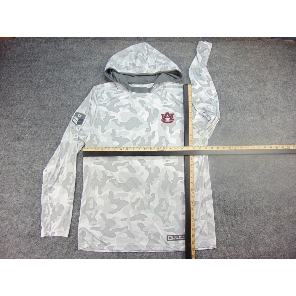 Auburn Tigers Hoodie Mens Large Colosseum White Gray Camo Performance Shirt - Picture 4 of 8
